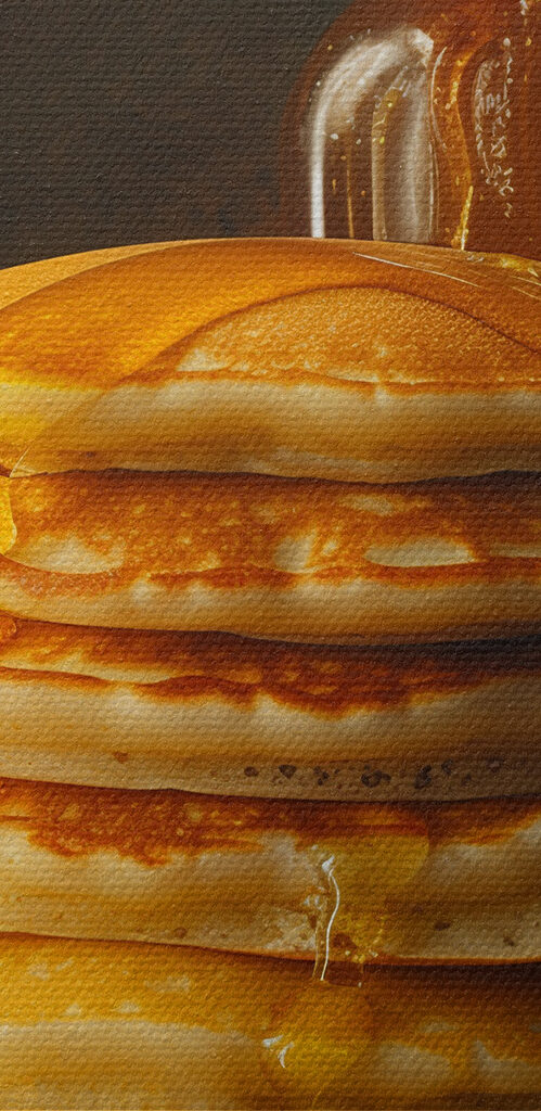 Stack of pancakes with syrup on a plate Stack of pancakes with syrup on a plate
