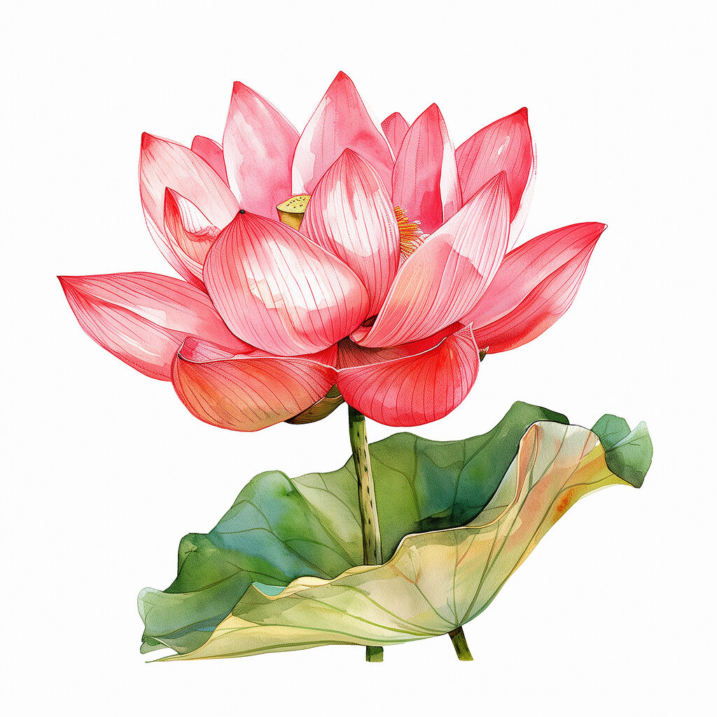 Watercolor of a pink flower