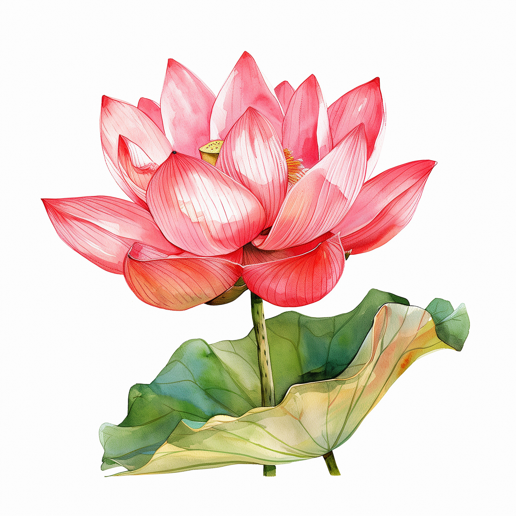 Watercolor of a pink flower