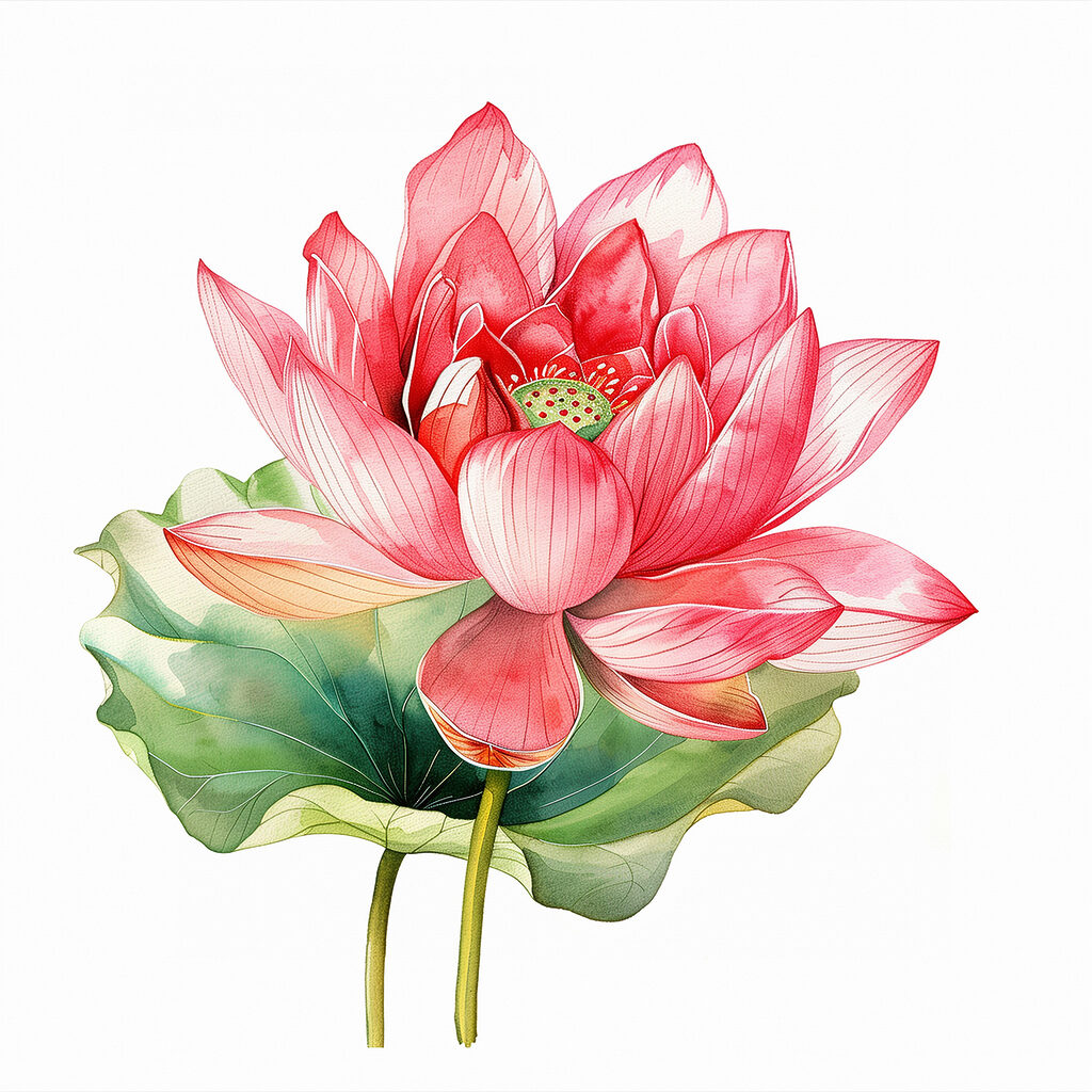Watercolor of a pink flower Watercolor of a pink flower