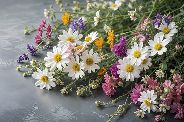 Group of colorful flowers Group of colorful flowers