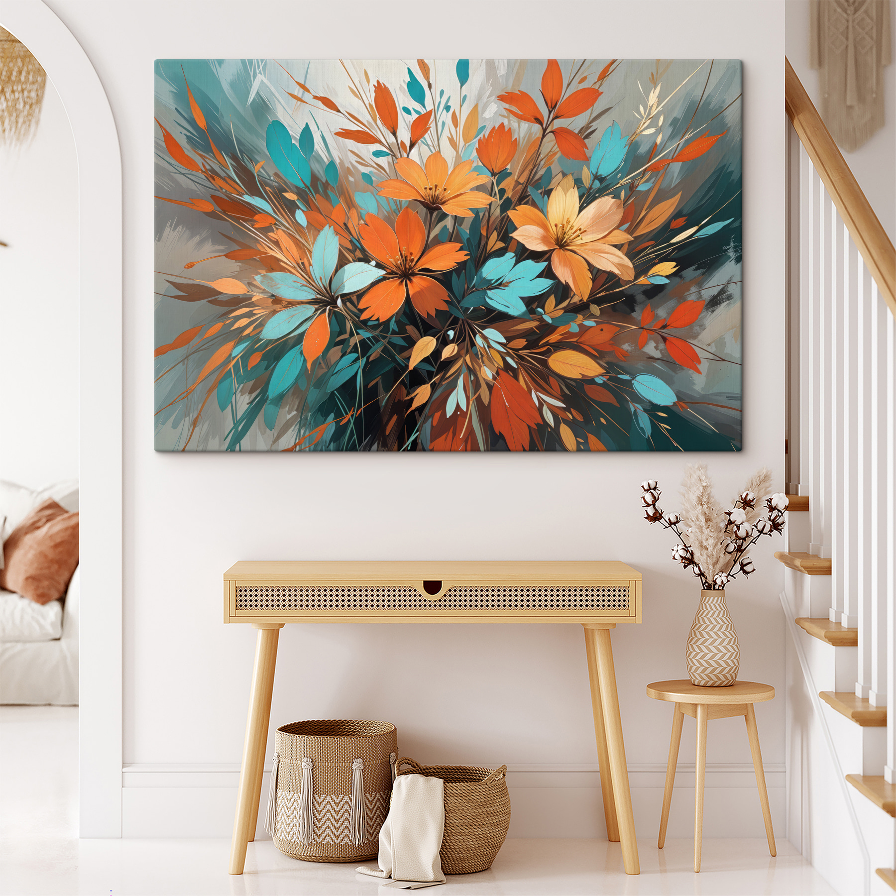 Painting of flowers and leaves Painting of flowers and leaves