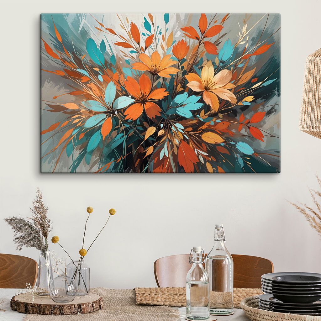 Painting of flowers and leaves Painting of flowers and leaves