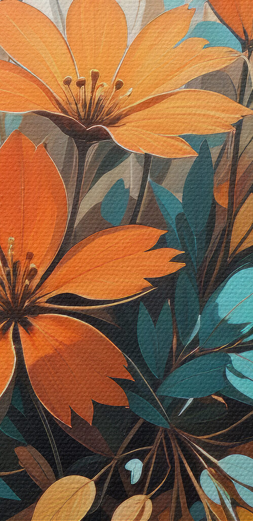 Painting of flowers and leaves Painting of flowers and leaves
