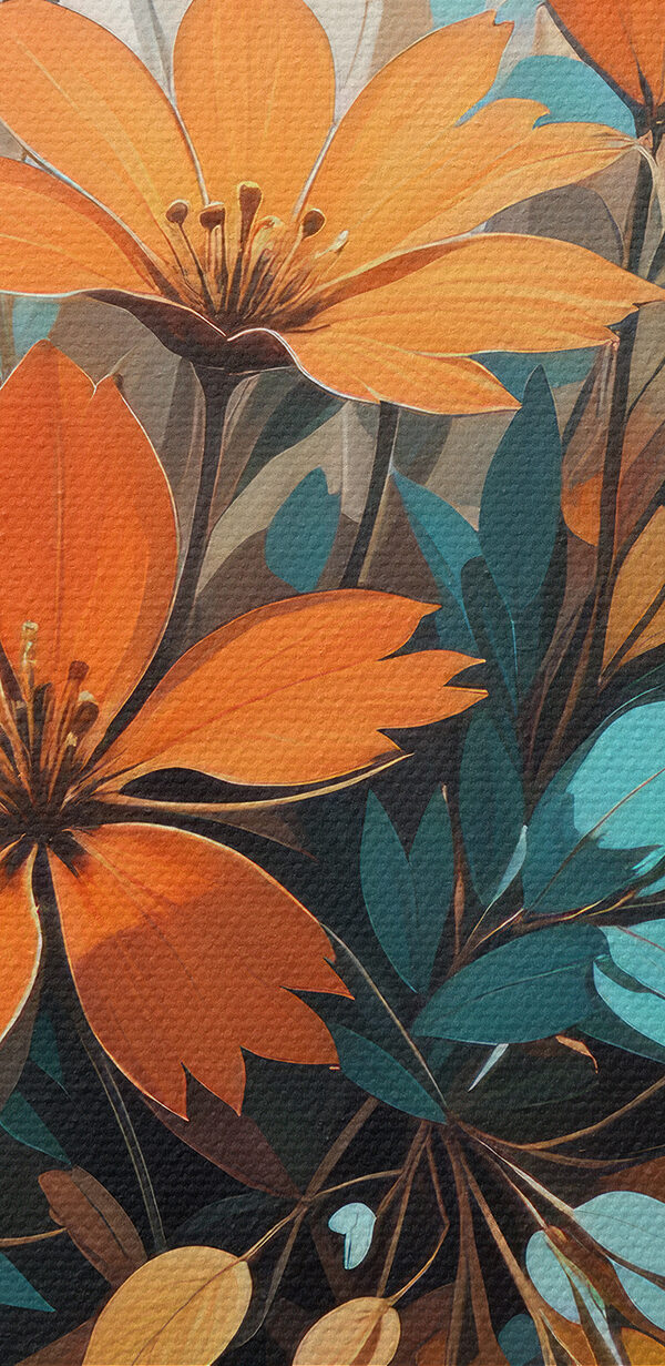 Painting of flowers and leaves Painting of flowers and leaves