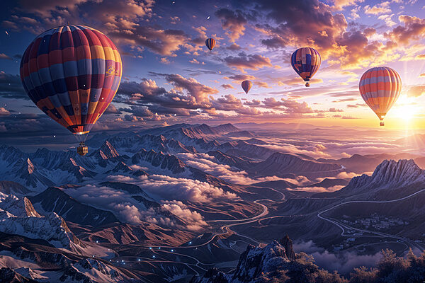 Hot air balloons in the sky Hot air balloons in the sky