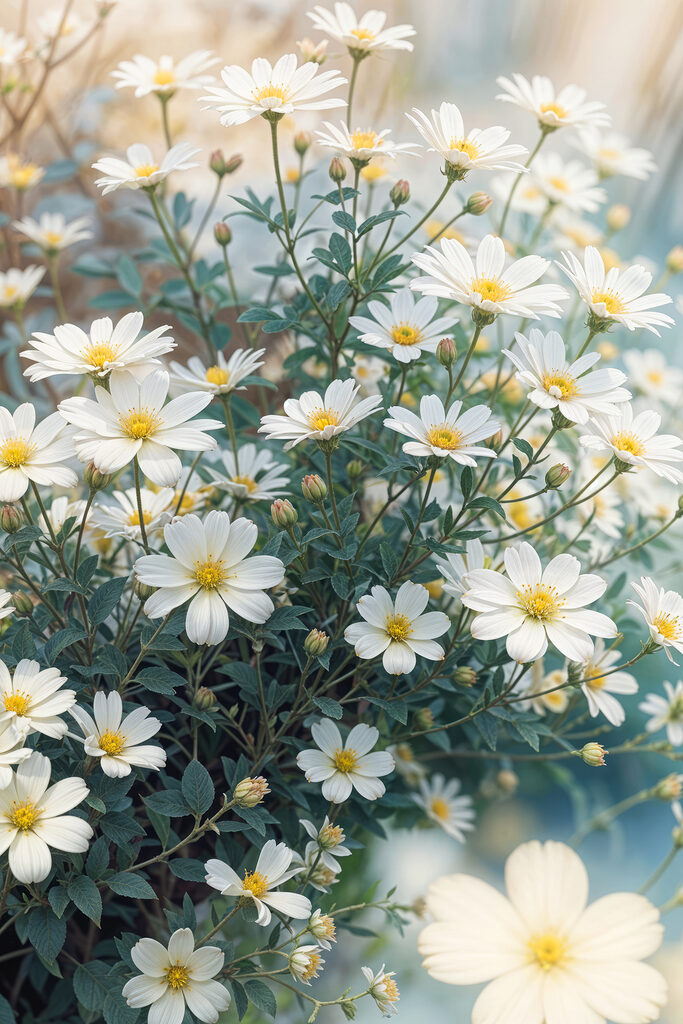 Group of white flowers Group of white flowers
