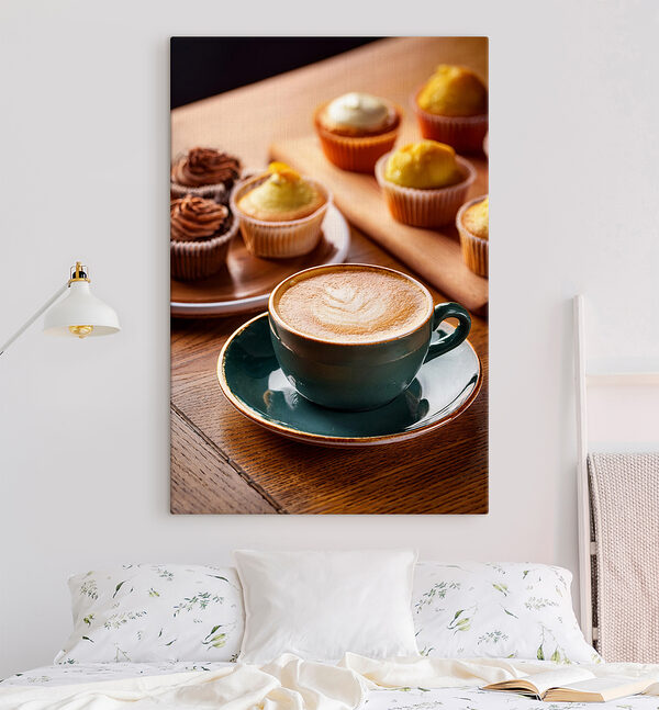 Cuadros Una taza de café y unos cupcakes sobre una mesa (SKU: s40416) Cuadros Cuadros Una taza de café y unos cupcakes sobre una mesa (SKU: s40416)