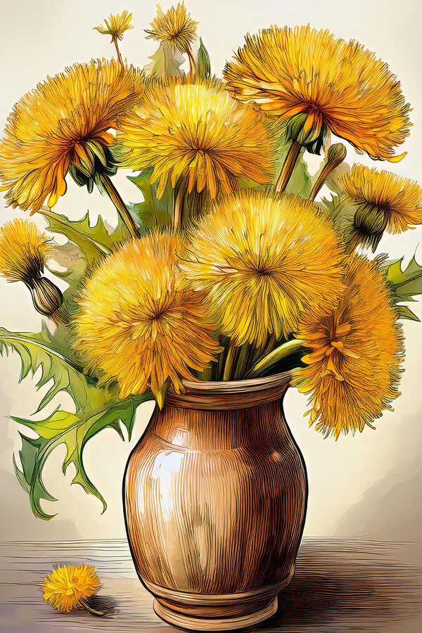 Yellow flowers in a vase Yellow flowers in a vase