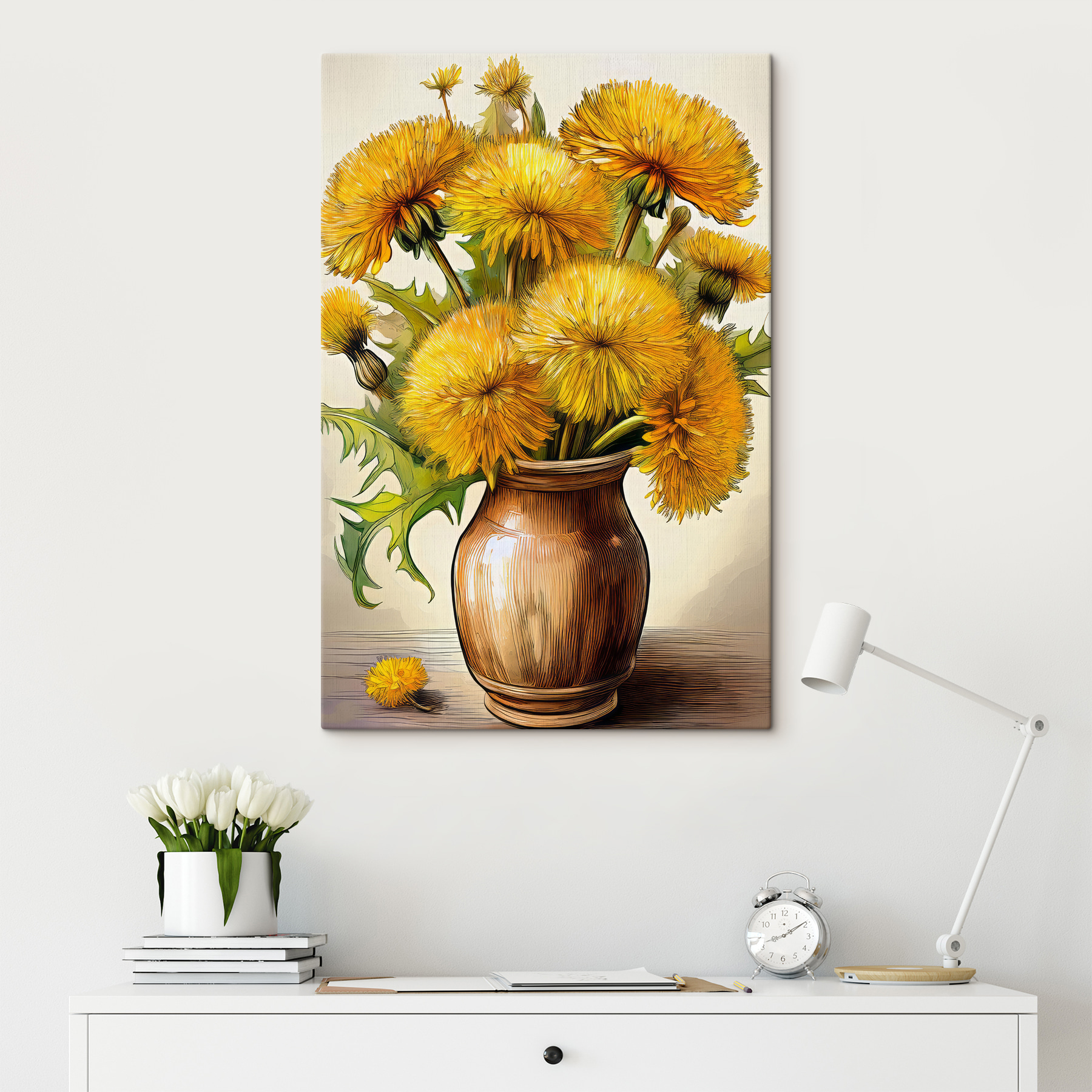 Yellow flowers in a vase Yellow flowers in a vase