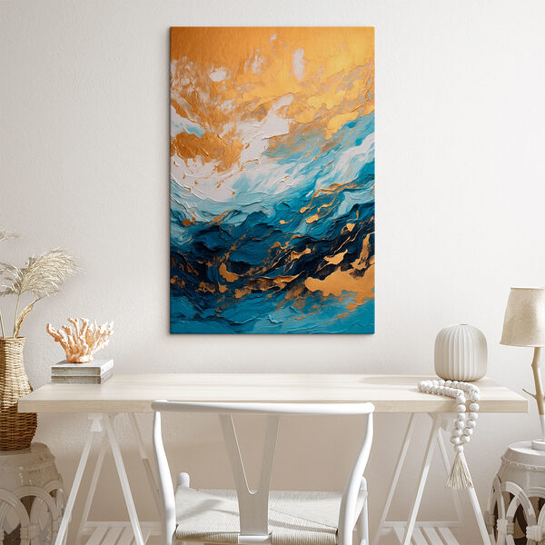 Azure currents meet amber shores