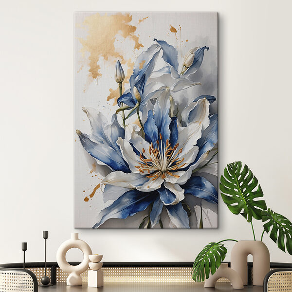Cuadros Cuadro de una flor blanca y azul (SKU: s40329) Cuadros Cuadros Cuadro de una flor blanca y azul (SKU: s40329)