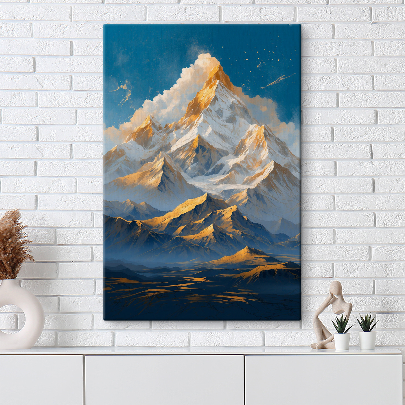 Mountain range with snow and clouds Mountain range with snow and clouds