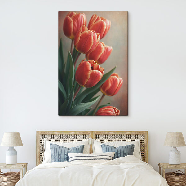 Group of red tulips