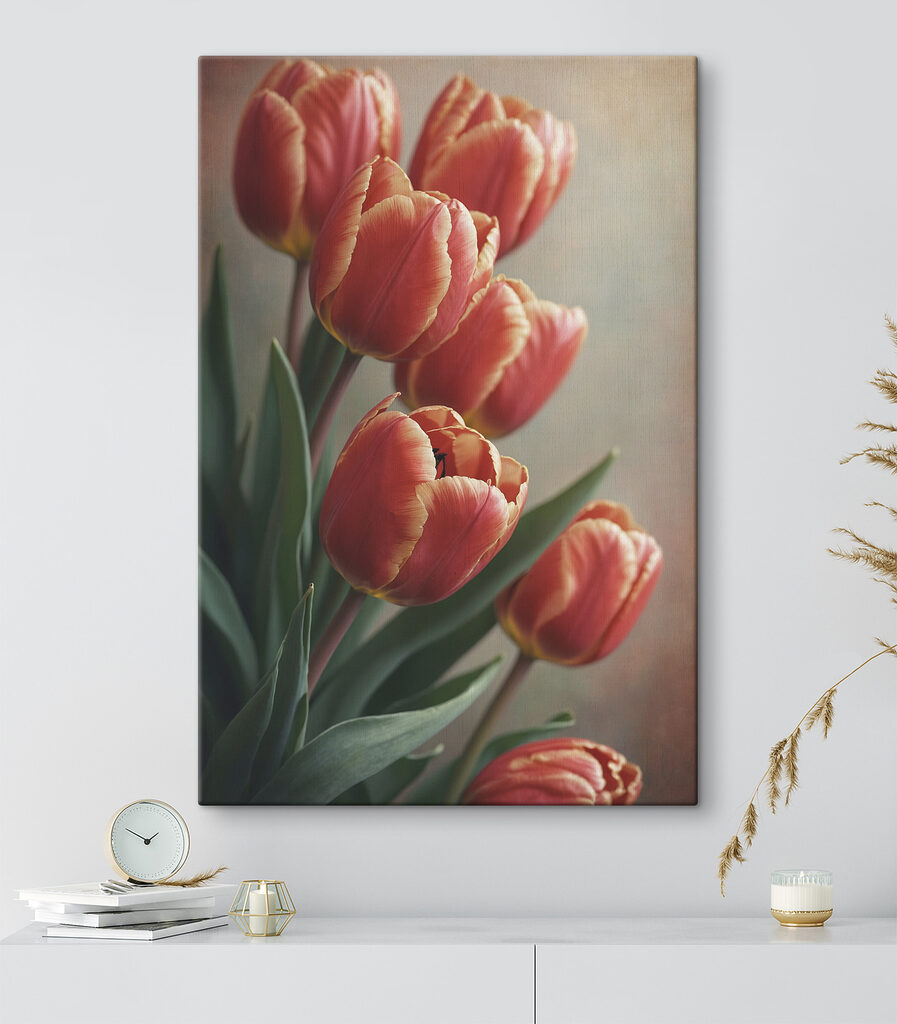 Group of red tulips