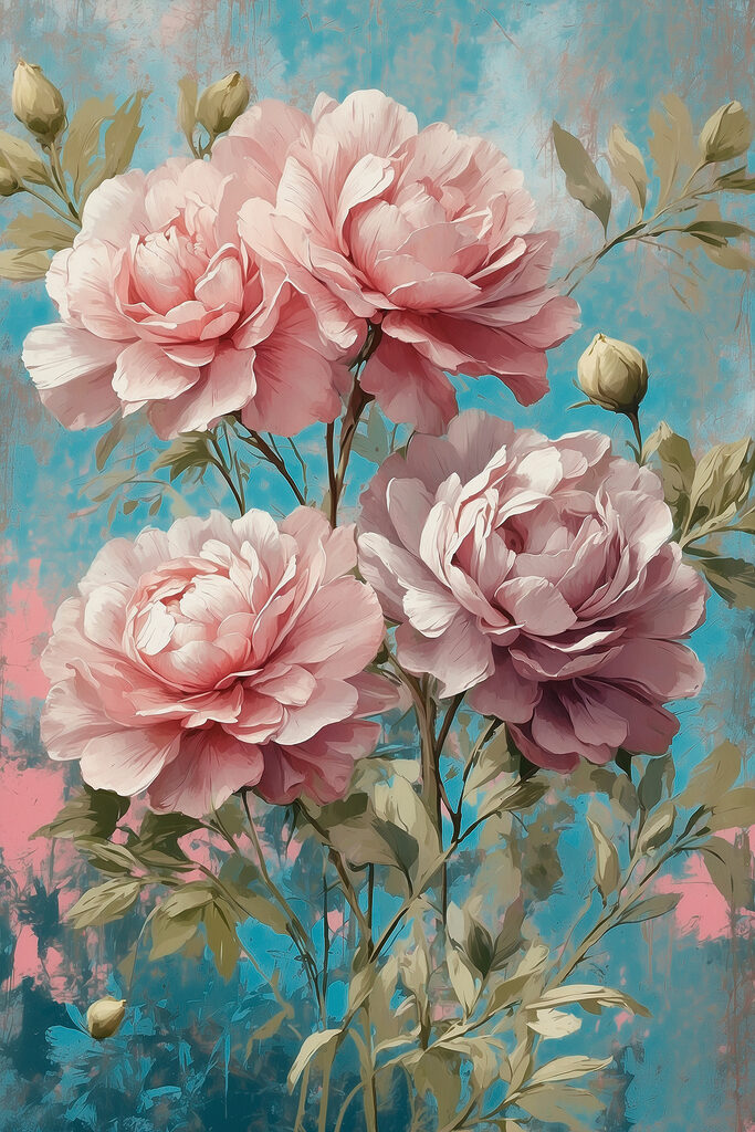 Painting of pink flowers