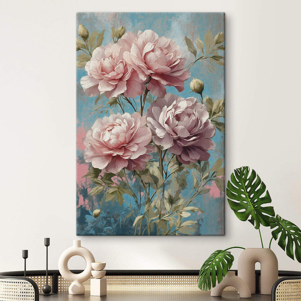 Painting of pink flowers