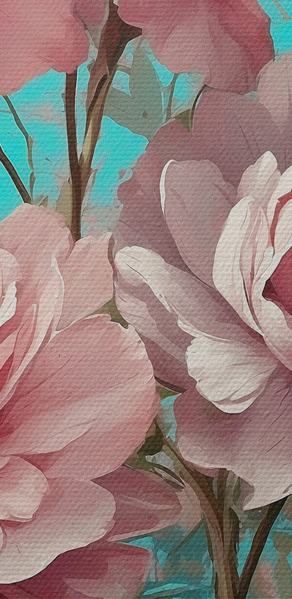 Painting of pink flowers