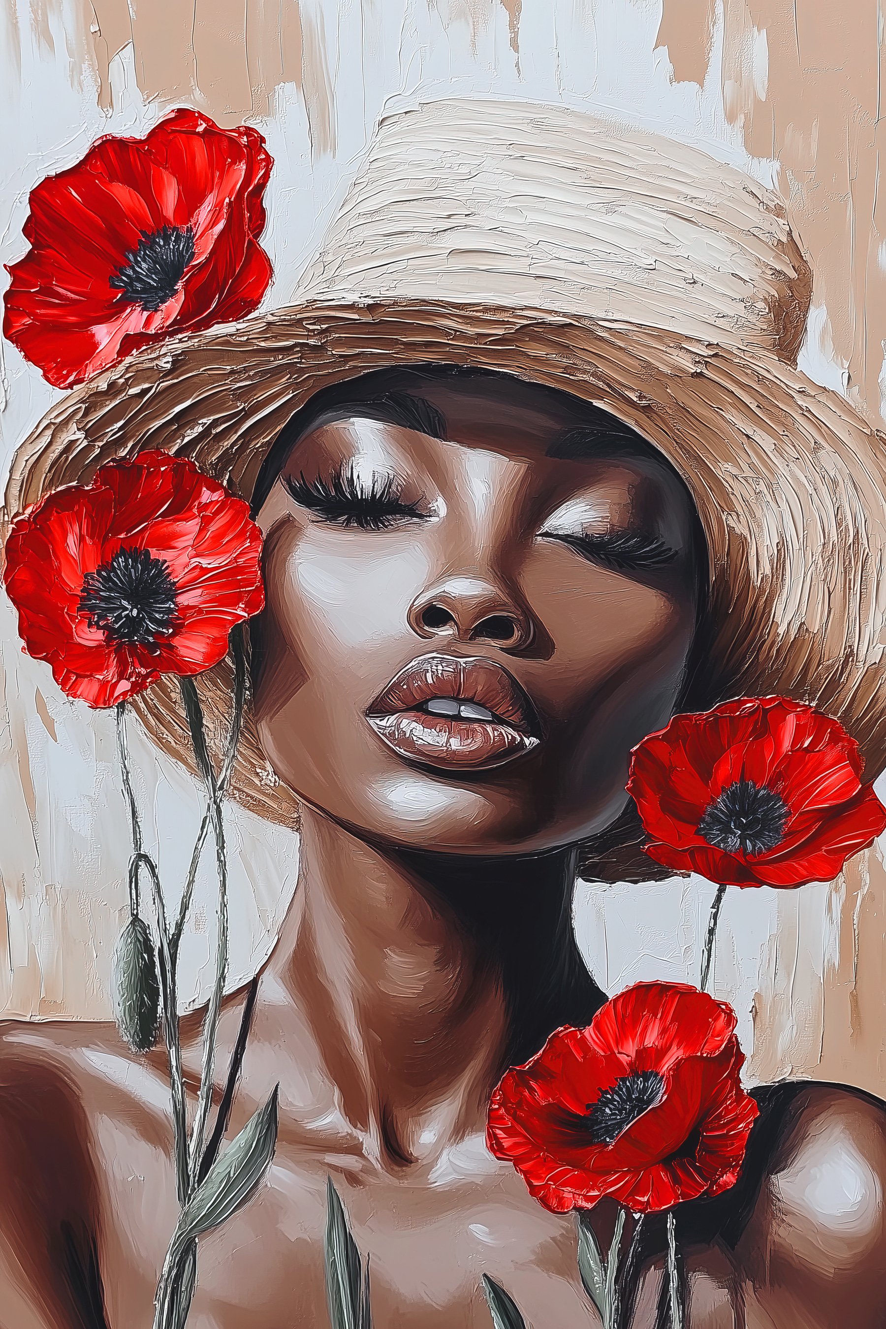 Woman with flowers in her hair Woman with flowers in her hair