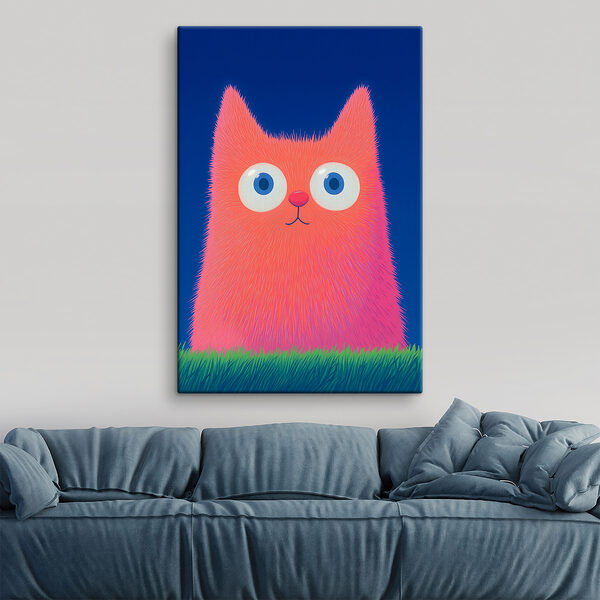 Cartoon cat with big eyes