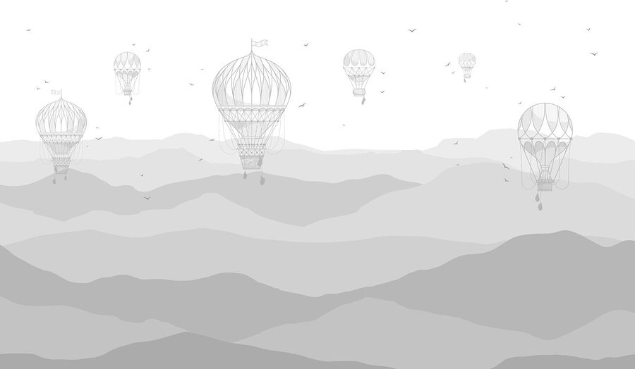 Grupo de globos aerostáticos en el cielo