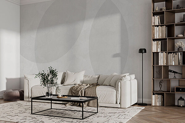 Fotomurales Fotomurales Fondo blanco con círculos y líneas (SKU: w01466v1)