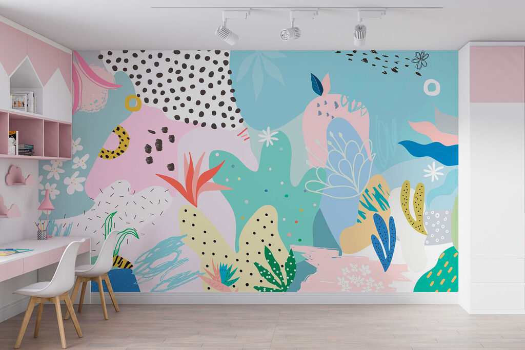 Colorful pattern with different shapes and colors