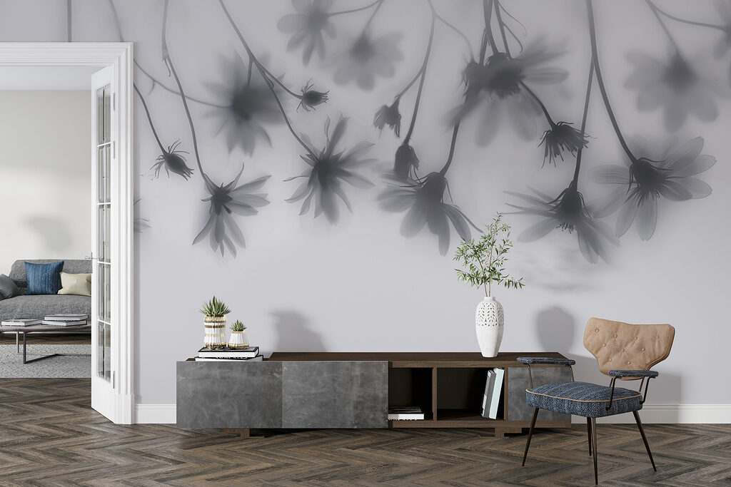 Group of flowers on a white background