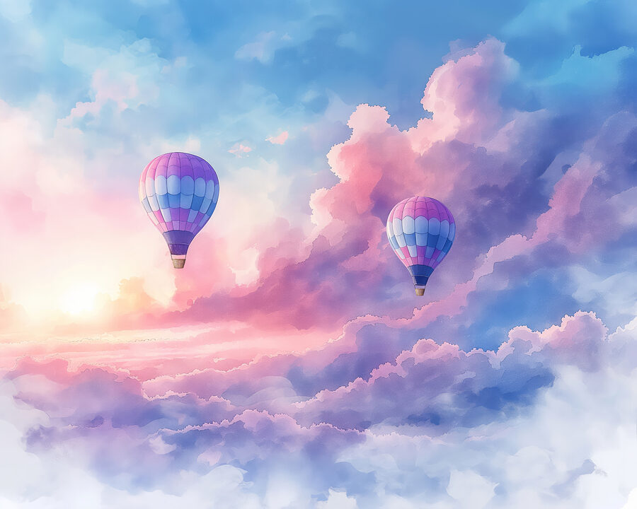 Globos aerostáticos en el cielo