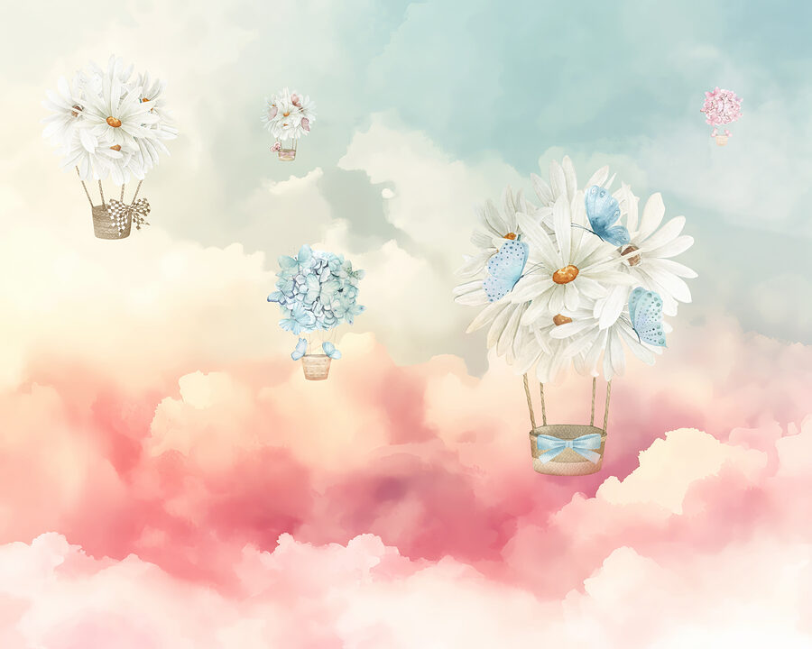 Fotomurales Grupo de flores en el aire - Imagen 4