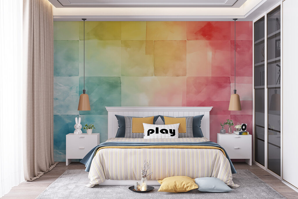 Colorful square tiles