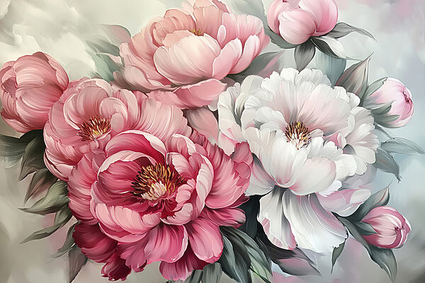 Grupo de flores con hojas Grupo de flores con hojas