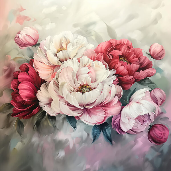 Pintura de flores sobre una superficie Pintura de flores sobre una superficie