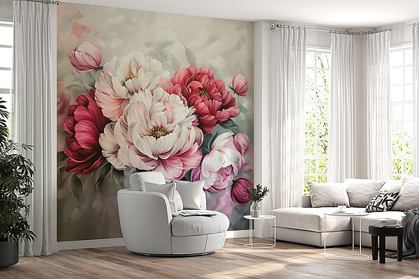 Pintura de flores sobre una superficie Pintura de flores sobre una superficie