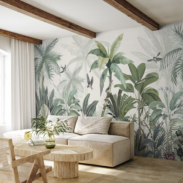 Papel pintado con un bosque tropical Papel pintado con un bosque tropical