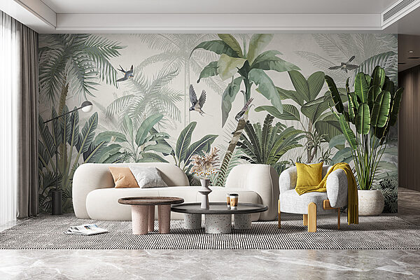 Papel pintado con un bosque tropical Papel pintado con un bosque tropical