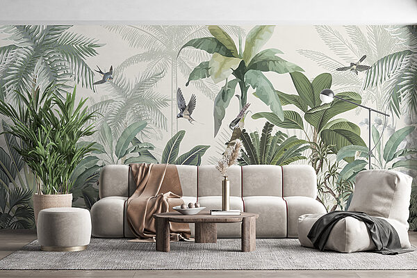 Papel pintado con un bosque tropical Papel pintado con un bosque tropical