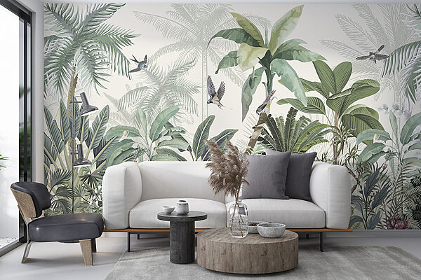 Papel pintado con un bosque tropical Papel pintado con un bosque tropical
