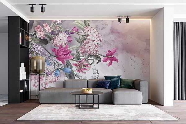 Pintura de flores sobre fondo blanco Pintura de flores sobre fondo blanco