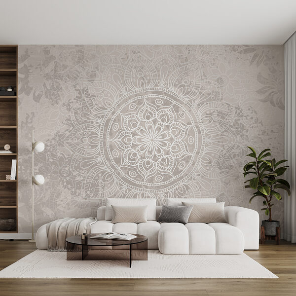 Mandala blanco y gris Mandala blanco y gris