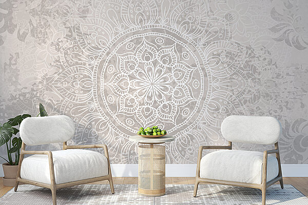 Mandala blanco y gris Mandala blanco y gris