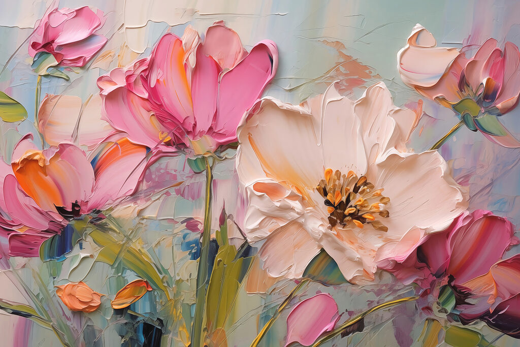 Pintura de flores sobre lienzo w01039p 1024x683 - Pintura de flores sobre lienzo