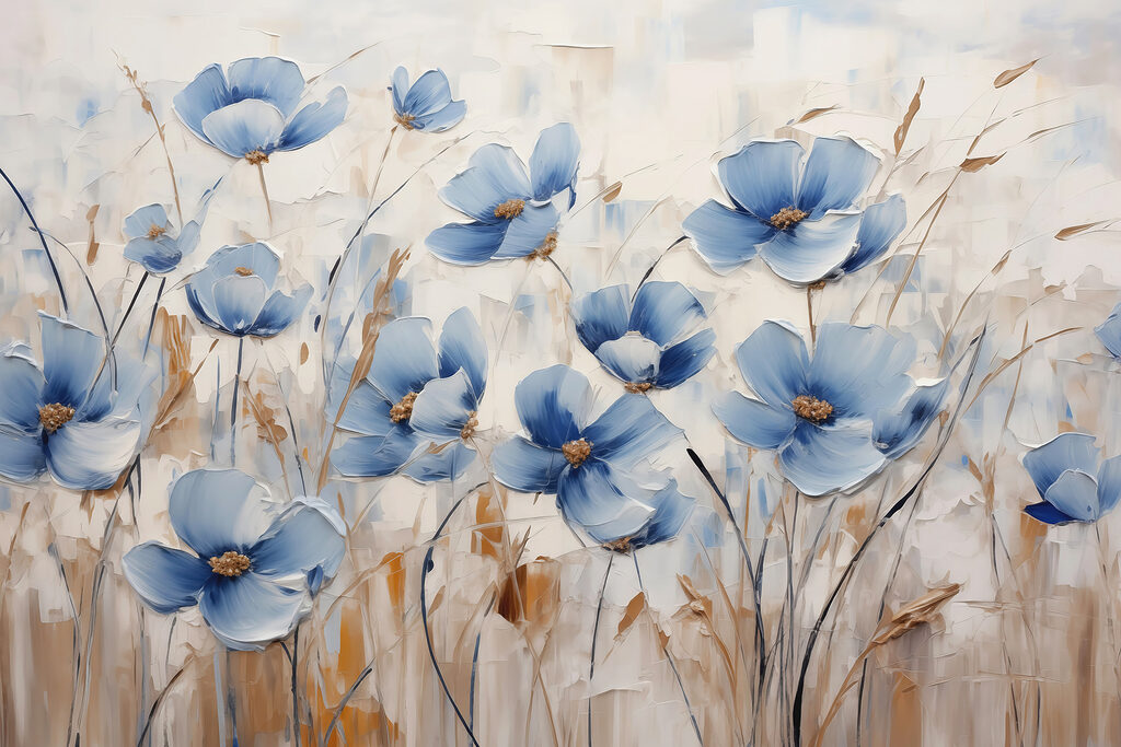 Pintura de flores azules Pintura de flores azules