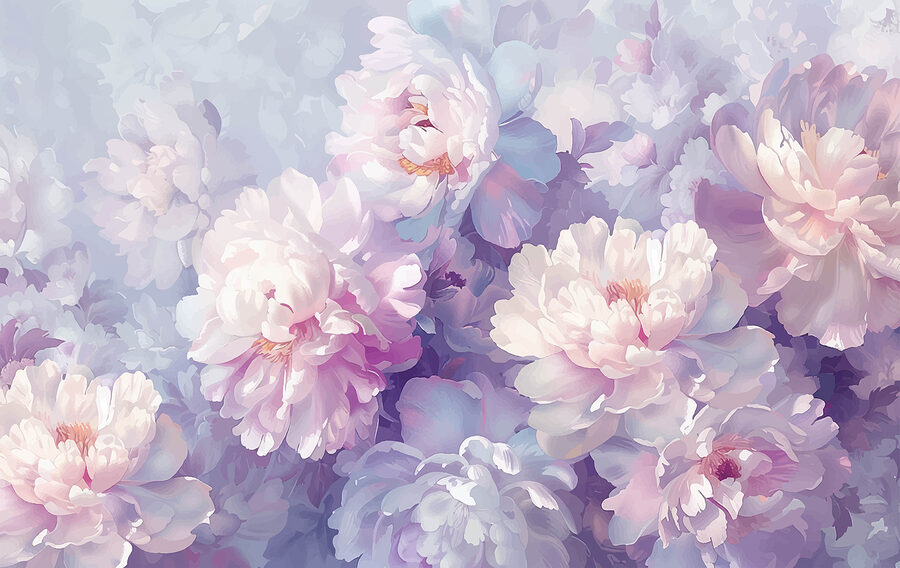 Grupo de flores sobre fondo blanco
