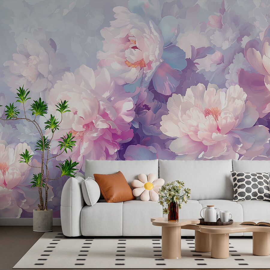 Grupo de flores sobre fondo blanco