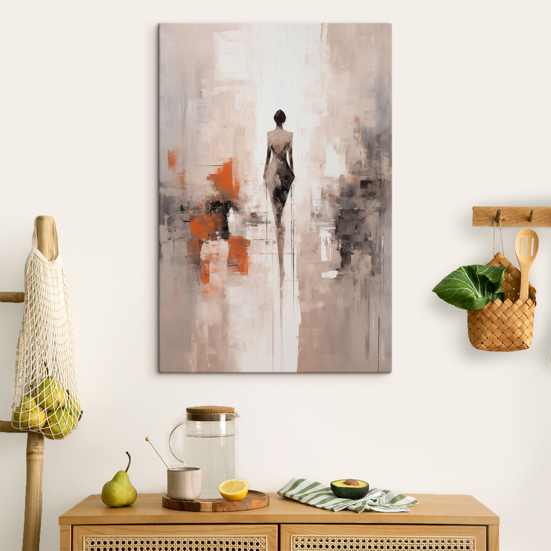 Painting of a woman standing in a room