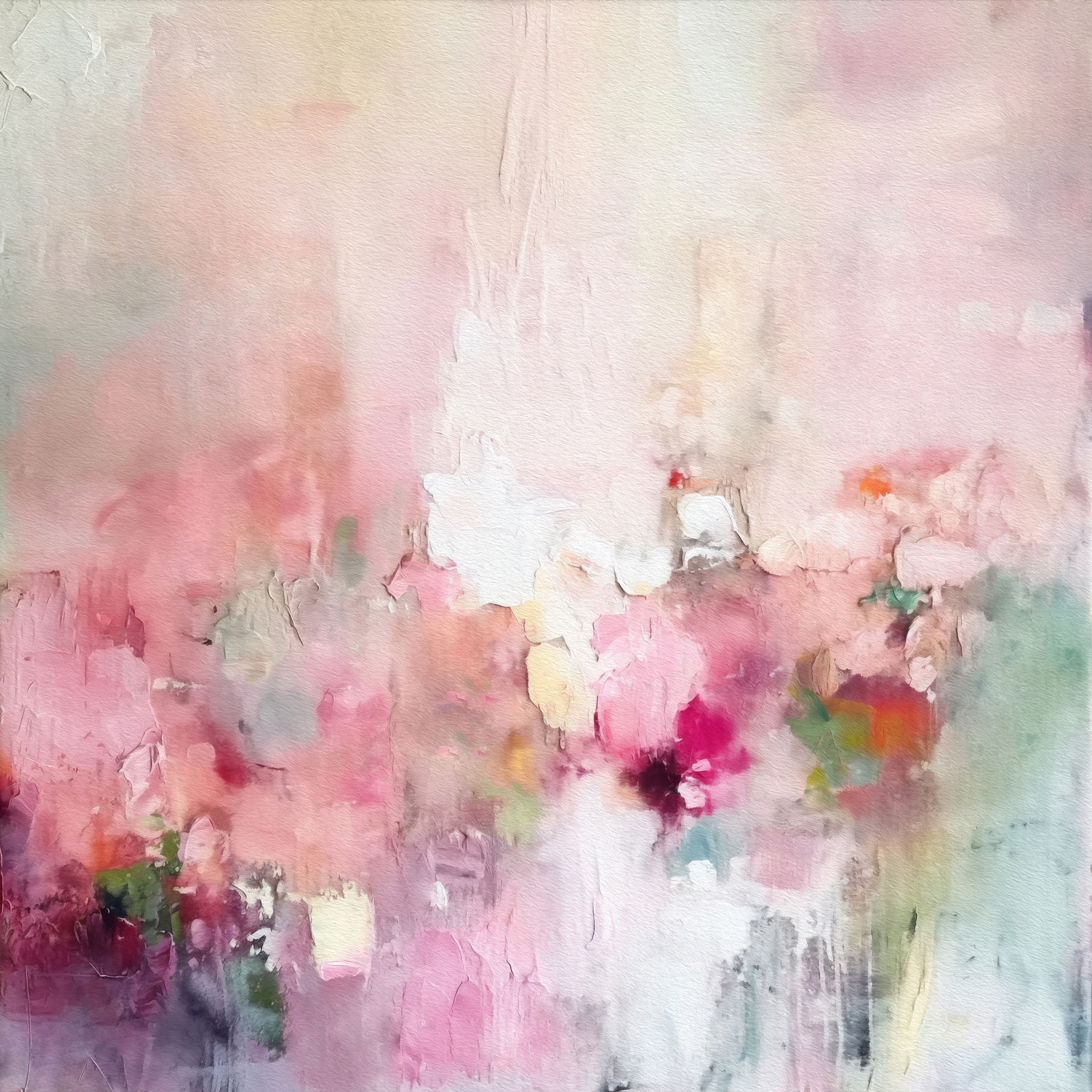 Painting of flowers on a white surface Painting of flowers on a white surface