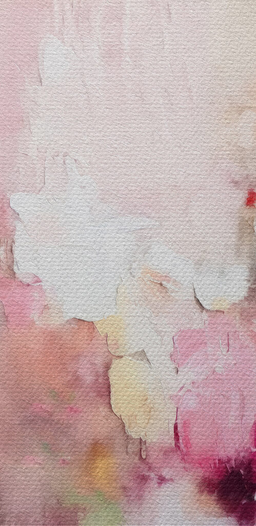 Painting of flowers on a white surface Painting of flowers on a white surface