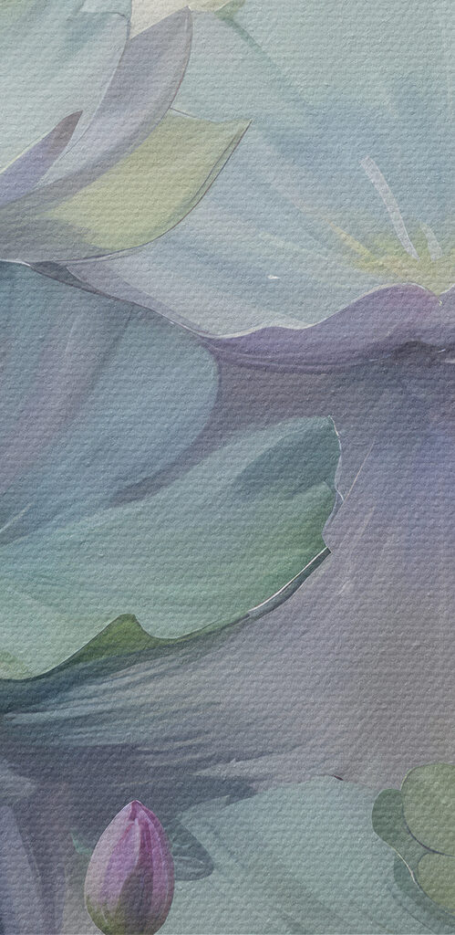 Painting of a flower and leaves