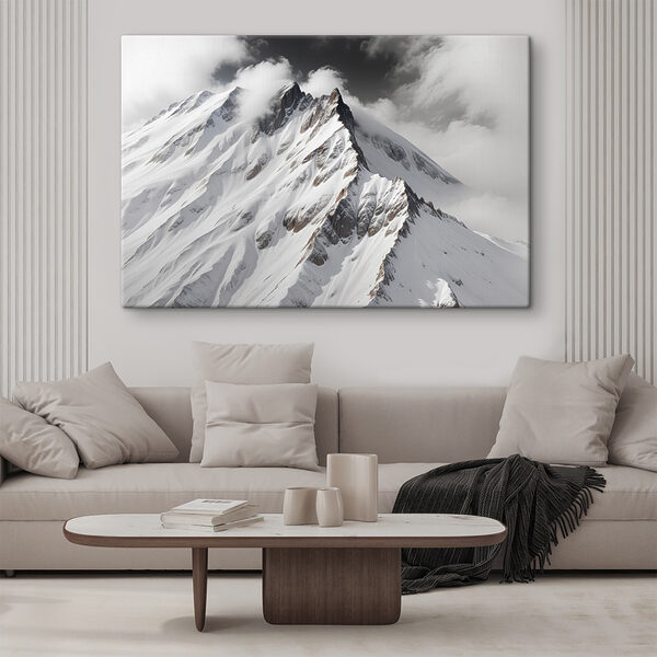 Montaña con nieve y nubes Cuadros Montaña con nieve y nubes